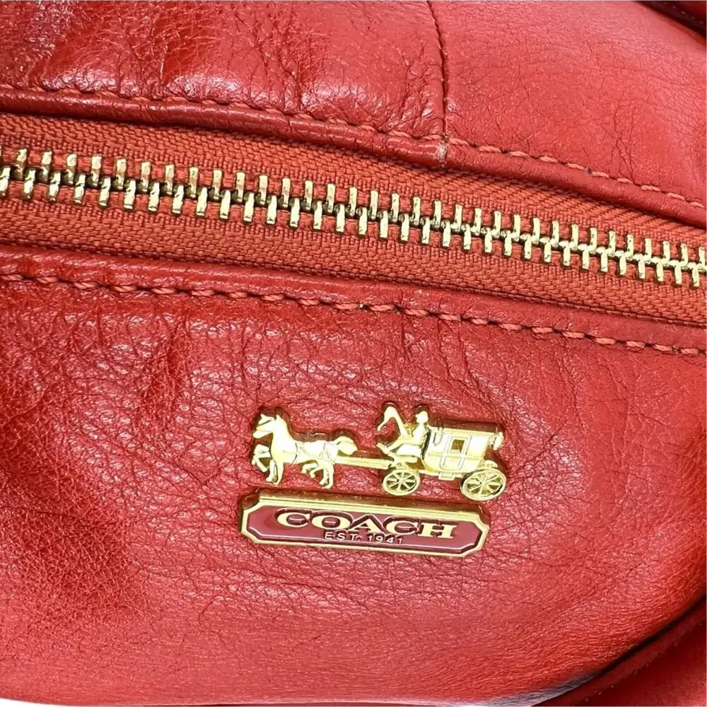 Coach Leather Satchel Orange Crossbody Shoulder Bag Purse F1298-18841